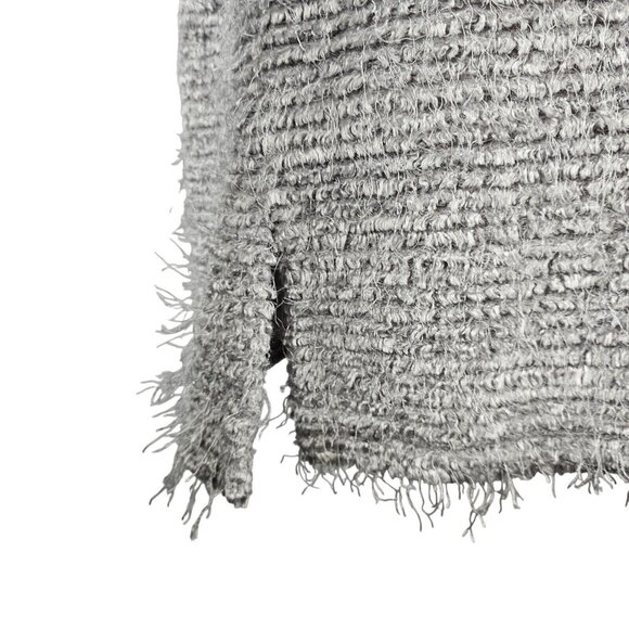 Artex Womens M Sweater Eyelash Fuzzy Soft Pullover Grey Silver Comfy Casual - Picture 15 of 16